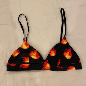 MeUndies FeelFree Triangle Bralette in Flames